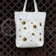 Printed semi-linen shopping bag "Bees"